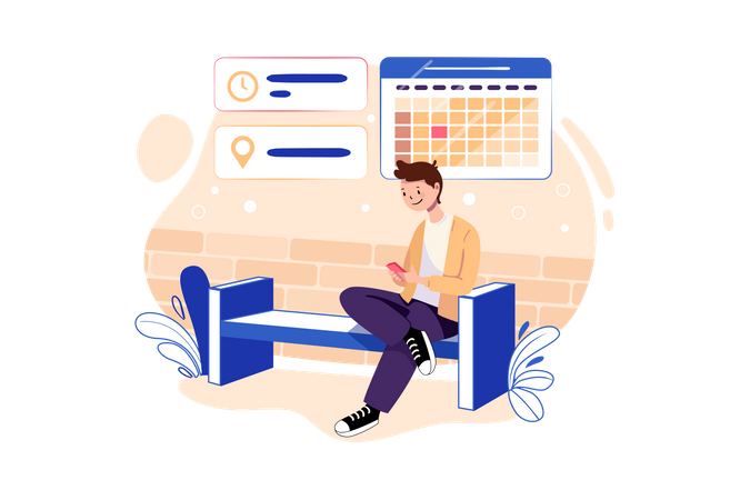 Business person checking his schedule  Illustration