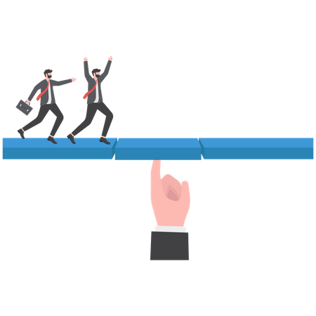 Business person connect the bridge to help and support team to success  Illustration