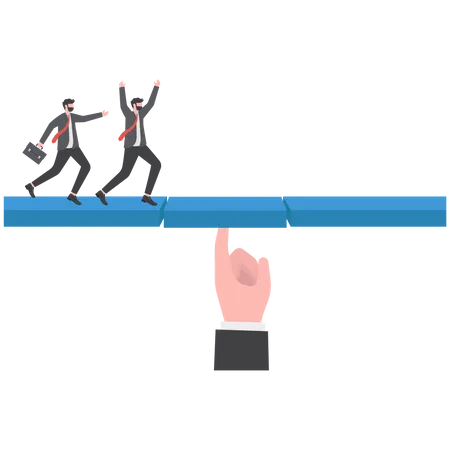 Business person connect the bridge to help and support team to success  Illustration