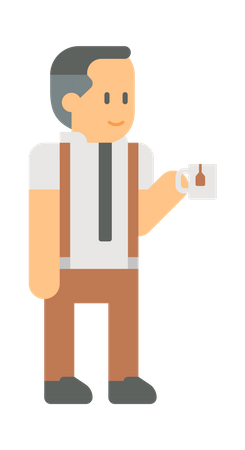 Business person enjoying coffee  Illustration