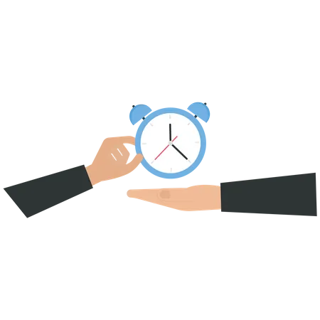 Business person gives a clock  Illustration