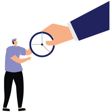 Business person gives a clock  Illustration