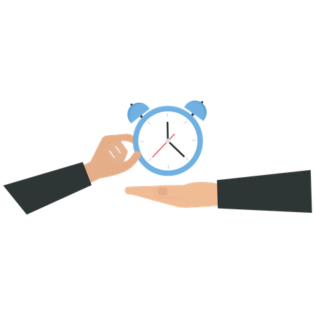 Business person gives a clock  Illustration