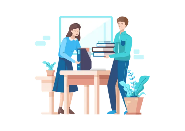 Business person Helping Each Other  Illustration