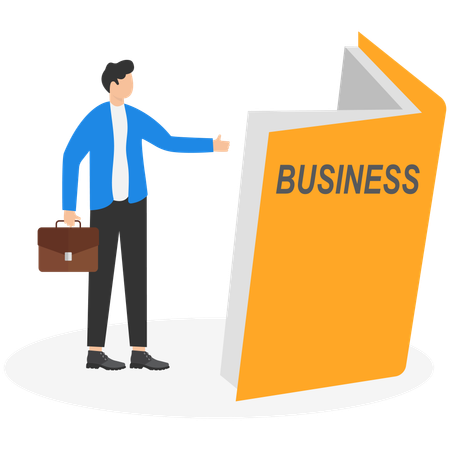 Business person learning to business for investment next step  Illustration