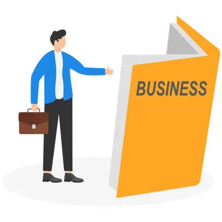 Business person learning to business for investment next step  Illustration