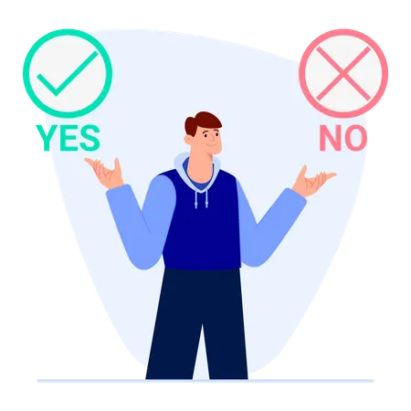 Business person making decision Illustration
