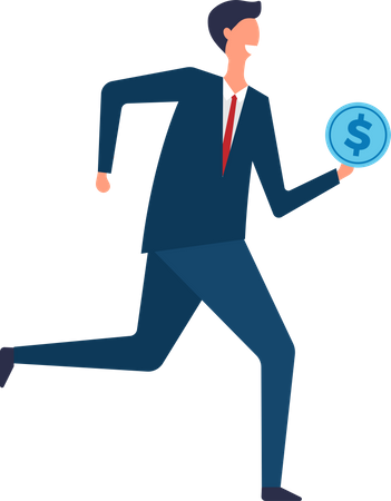 Business person running  Illustration