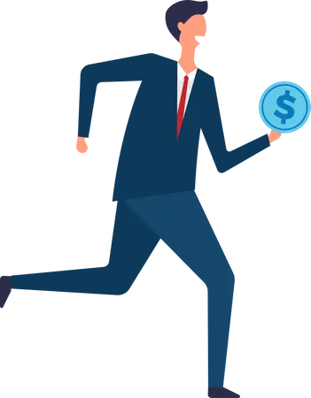 Business person running  Illustration