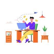 Business Person Sending Emails