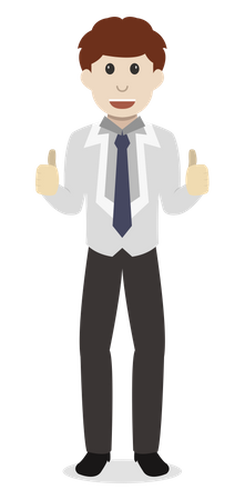 Business person showing thumbs up Illustration