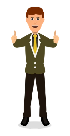 Business person showing thumbs up Illustration