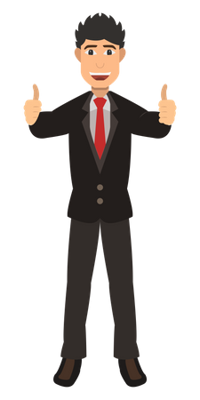 Business person showing thumbs up  Illustration