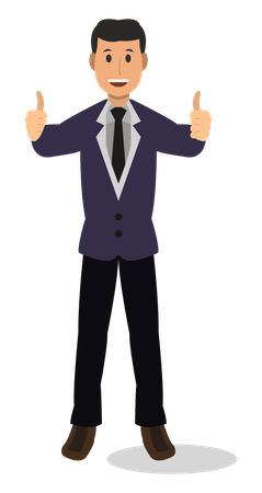 Business person showing thumbs up  Illustration