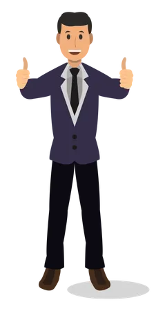 Business person showing thumbs up  Illustration