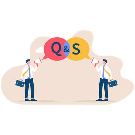 Business person solving question answer  Illustration