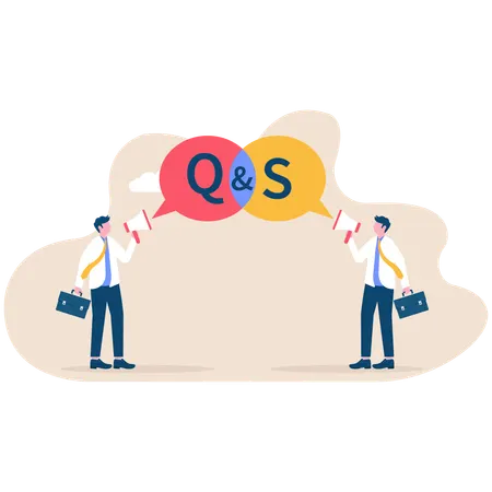 Business person solving question answer  Illustration