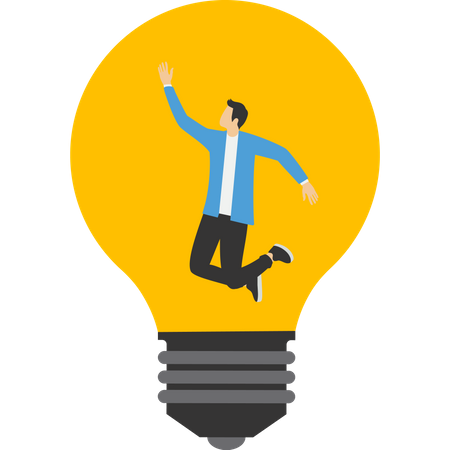 Business person success idea inside a lightbulb  Illustration