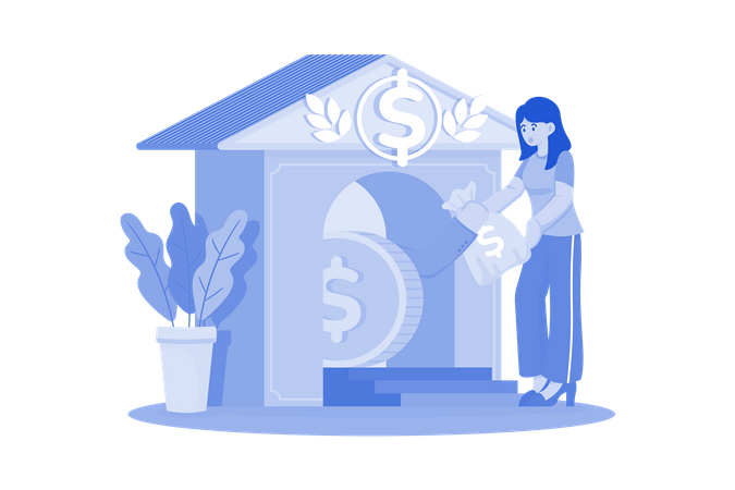 Business Person Taking Business Loan  Illustration