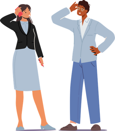 Business person talking with each other Illustration