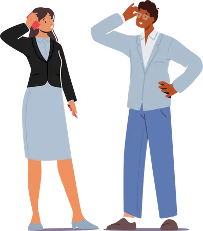 Business person talking with each other Illustration