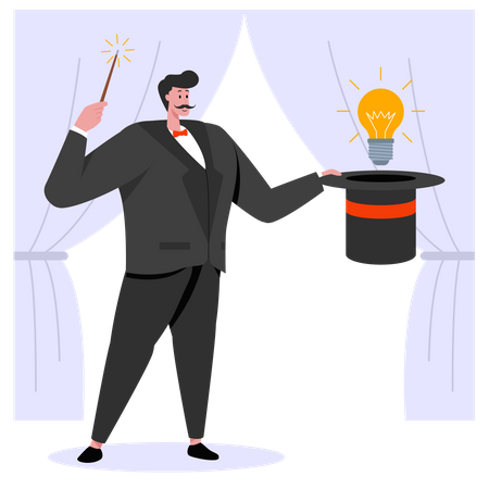 Business person with business idea  Illustration