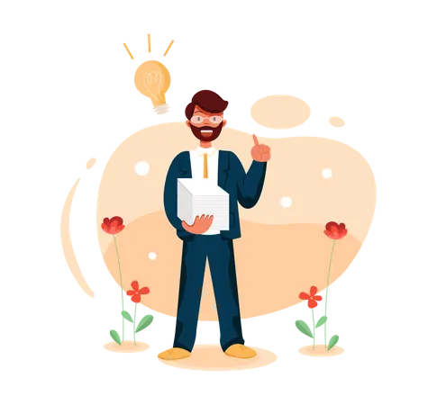Business person with creative idea  Illustration