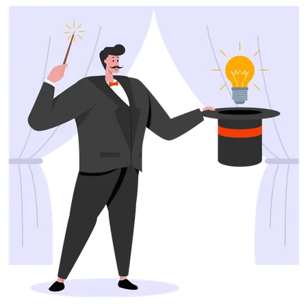 Business person with business idea  Illustration