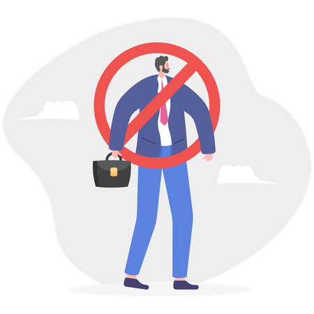 Business person with stop symbol  Illustration