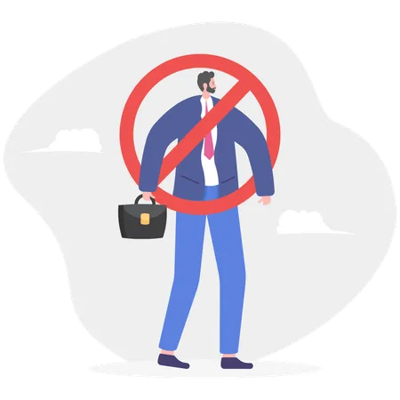 Business person with stop symbol  Illustration