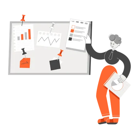 Business person working on task management  Illustration