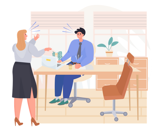 Business persons bickering with each other  Illustration
