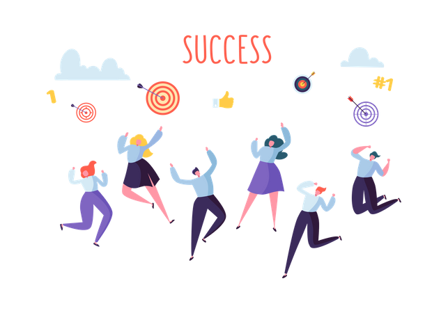 Business persons celebrating success  Illustration