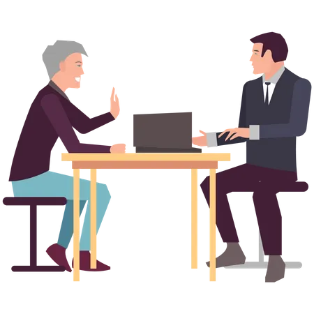 Business persons discussing business strategy Illustration