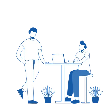 Business persons discussing on business startup  Illustration