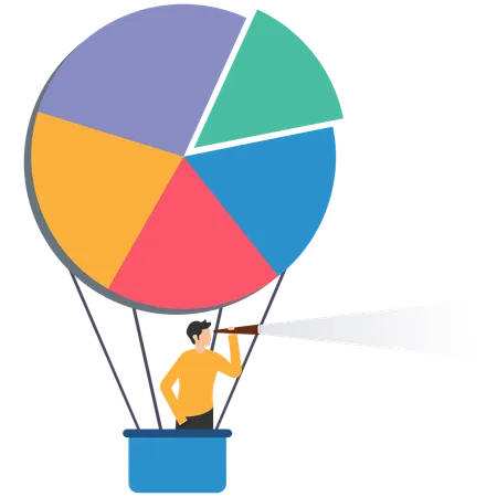 Business pie chart  イラスト