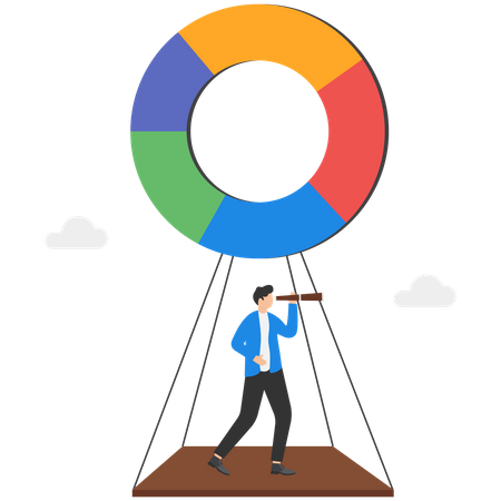 Business pie chart forecast  Illustration