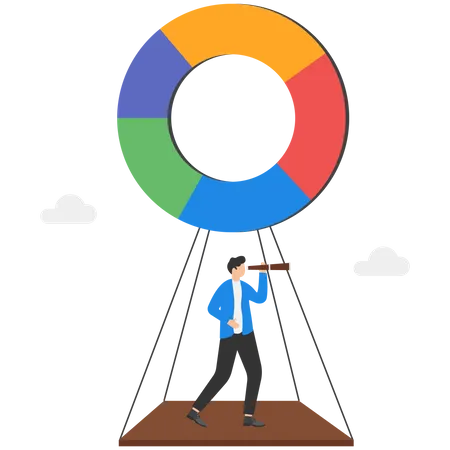 Business pie chart forecast  Illustration