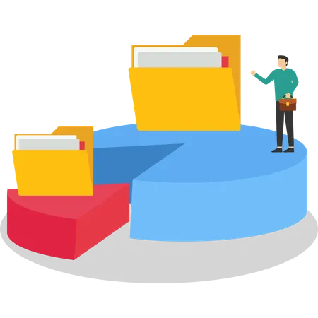 Business pie diagram analysis  Illustration