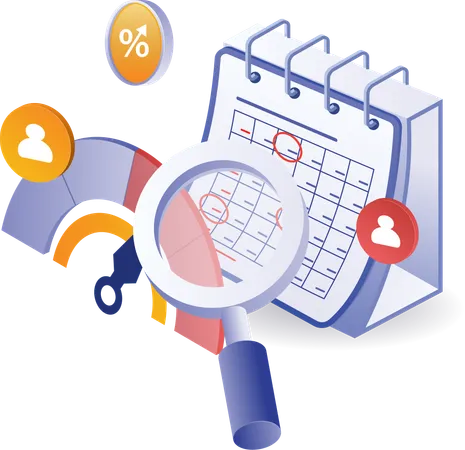 Business plan calendar analysis  Illustration