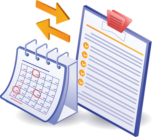 Business plan calendar checklist  Illustration