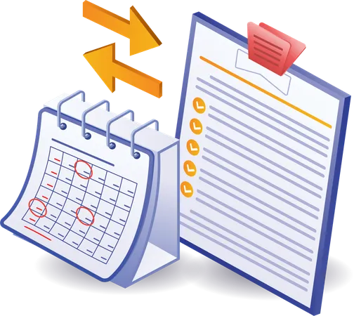 Business plan calendar checklist  Illustration