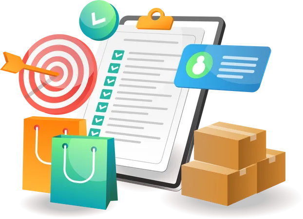 Business plan strategy data checklist  Illustration