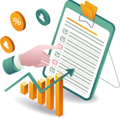 Business plan with analysis checklist  Illustration