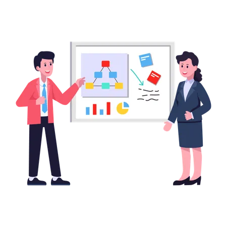 Persons Discussing Work Process Flat Illustration Of Business Planning Illustration
