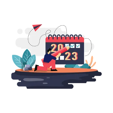 Business planning in new year Illustration