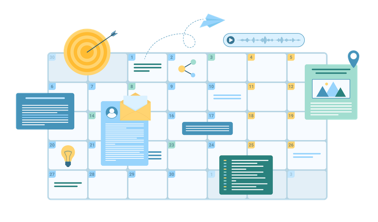 Business planning in online calendar  Illustration