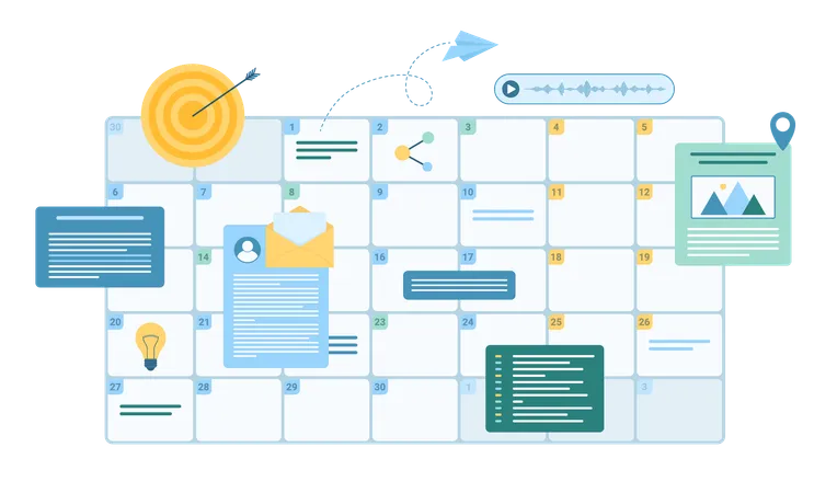 Business planning in online calendar  Illustration