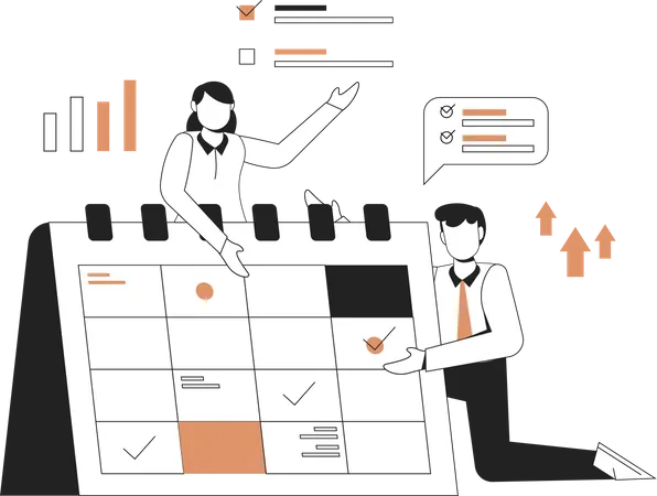Business planning schedule Illustration