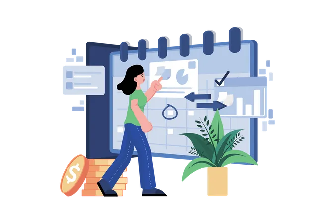 Business planning schedule  Illustration